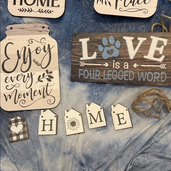 Rustic Home Wall Decor Set with Inspirational Quotes - Picture 2 of 4